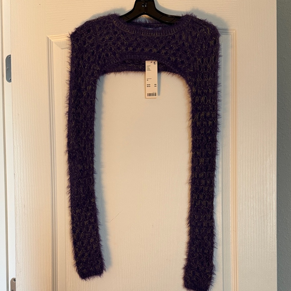 Urban Outfitters Fuzzy Purple Shrug
